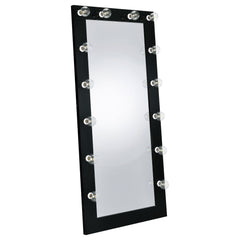 Orleans Furniture - Coaster - Zayan 32 x 71 Inch Floor Mirror LED Lighting Black Gloss - 969557