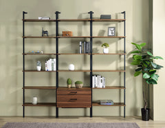 Orleans Furniture - Coaster - Owens 3-piece 96-inch Wall Mounted Bookshelf Set Walnut - 980074-S3