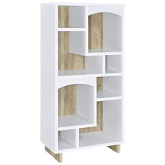Orleans Furniture - Coaster - Dalton 65-inch 6-shelf Bookcase White and Distressed Pine - 980075