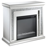 Orleans Furniture - Coaster - Lorelai Mirrored Freestanding Electric Fireplace Silver - 991047