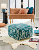 Orleans Furniture - Ashley Furniture - Brynnsen Pouf - Pouf / Rust/Ivory - A1001056