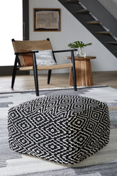 Orleans Furniture - Ashley Furniture - Jasett Pouf - Pouf / Black/Ivory - A1001058