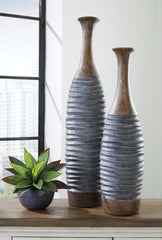 Orleans Furniture - Ashley Furniture - Blayze Vase - Vase Set (Set of 2) / Antique Gray/Brown - A2000388