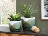 Orleans Furniture - Ashley Furniture - Ardenridge Planter (Set of 2) - Planter Set (Set of 2) / Green/White - A2000579