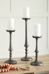 Orleans Furniture - Ashley Furniture - Eravell Candle Holder - Candle Holder Set (3/CN) / Pewter Finish - A2000584