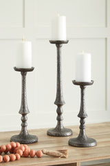 Orleans Furniture - Ashley Furniture - Eravell Candle Holder - Candle Holder Set (3/CN) / Pewter Finish - A2000584