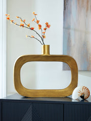 Orleans Furniture - Ashley Furniture - Lawtonville Vase - Vase / Antique Gold Finish - A2000751