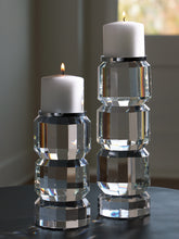 Orleans Furniture - Ashley Furniture - Brentley Candle Holder - Candle Holder Set (Set of 2) / Clear/Silver Finish - A2000770