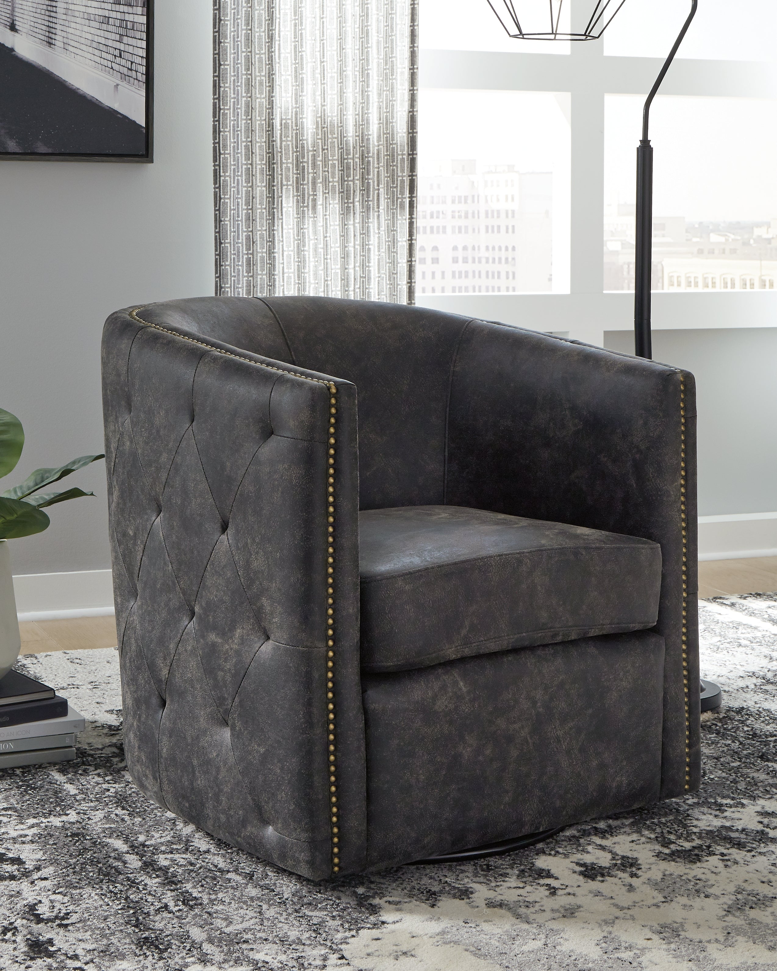 Orleans Furniture - Ashley Furniture - Brentlow Swivel Accent Chair - Swivel Accent Chair / Granite - A3000741