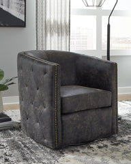 Orleans Furniture - Ashley Furniture - Brentlow Swivel Accent Chair - Swivel Accent Chair / Granite - A3000741