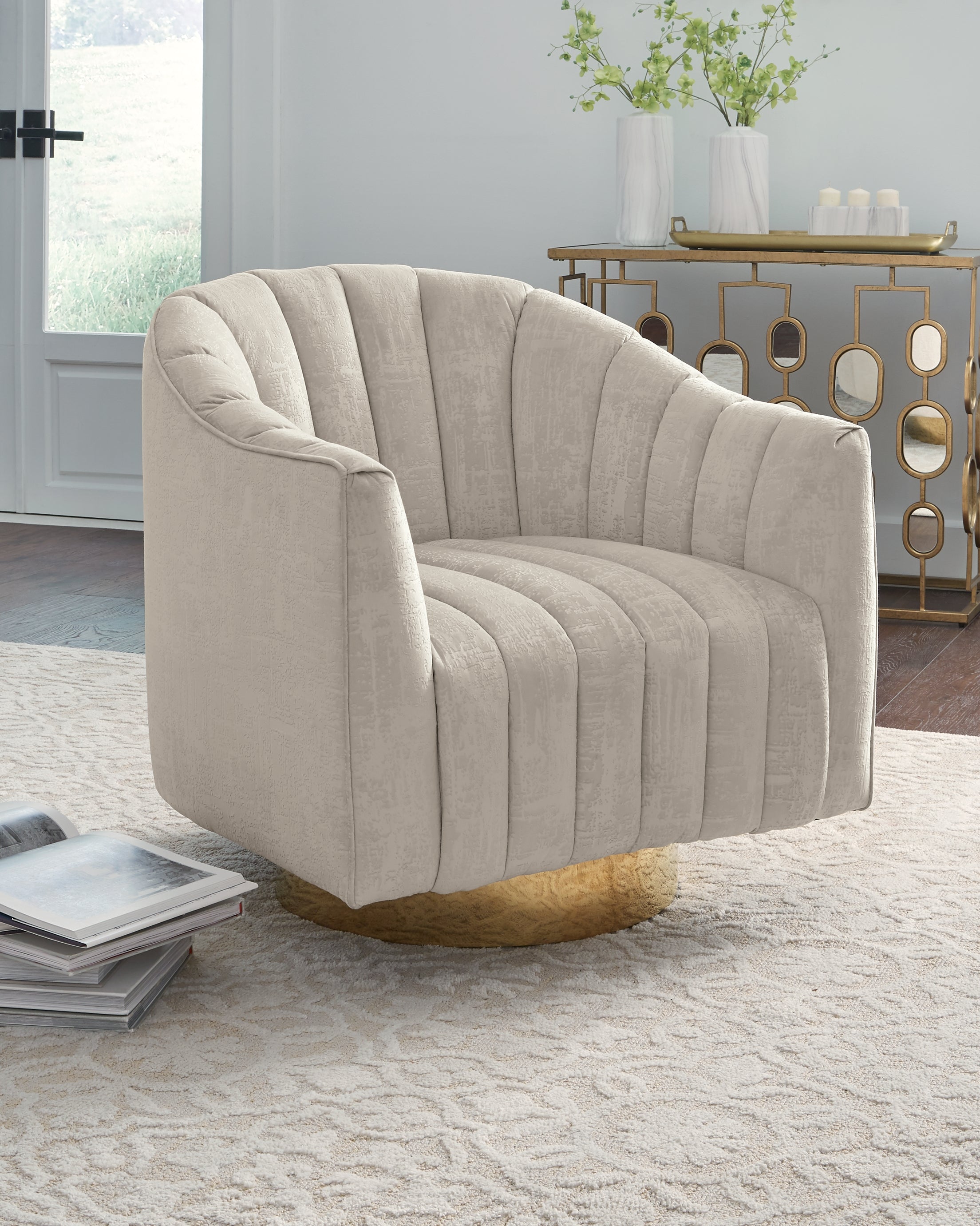 Orleans Furniture - Ashley Furniture - Penzlin Accent Chair - Swivel Accent Chair / Pearl - A3000241