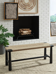 Orleans Furniture - Ashley Furniture - Acerman Accent Bench - Accent Bench / Black/Natural / 48"W x 16"D x 18"H - A3000684