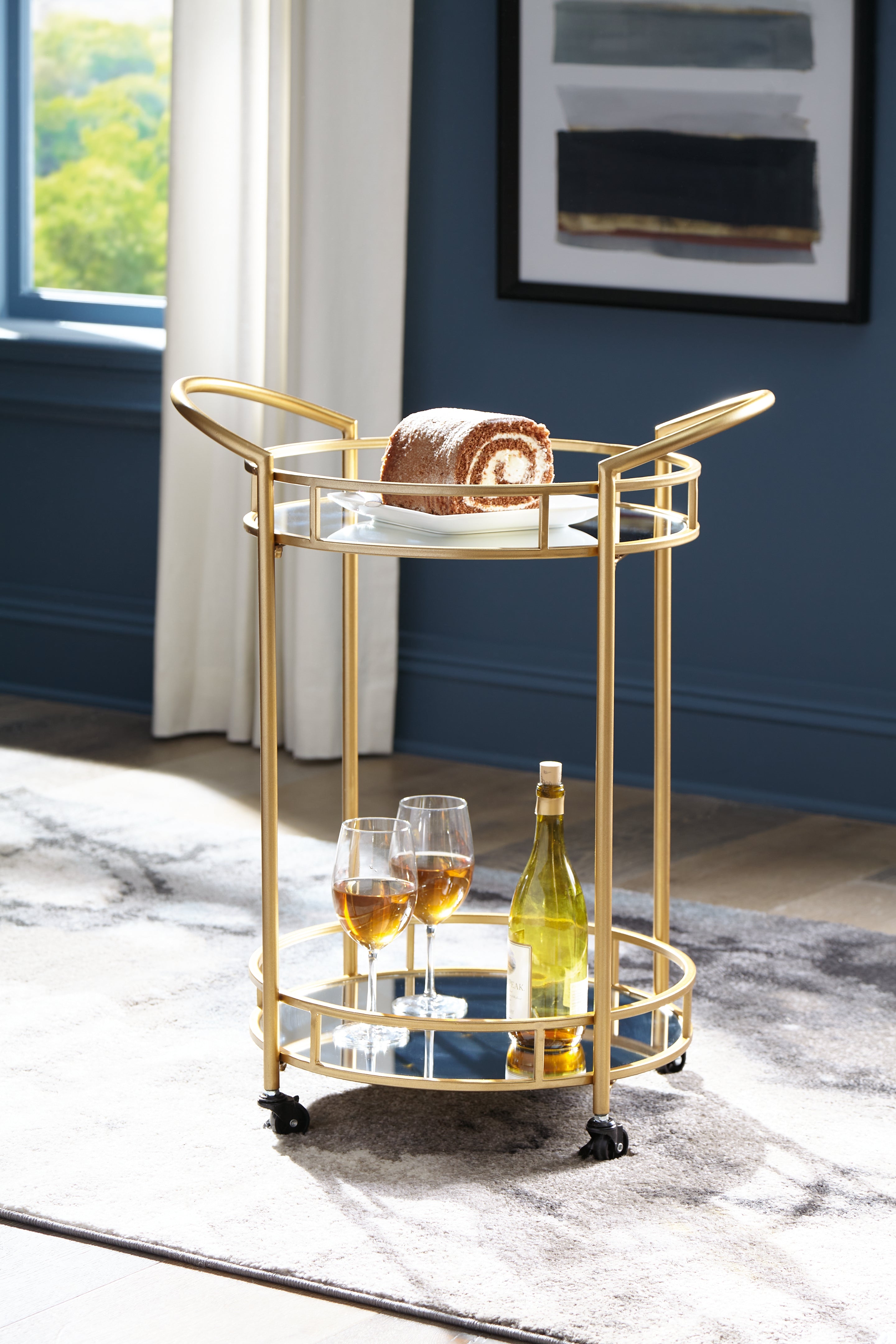 Orleans Furniture - Ashley Furniture - Wynora Bar Cart - Bar Cart / Gold - A4000099