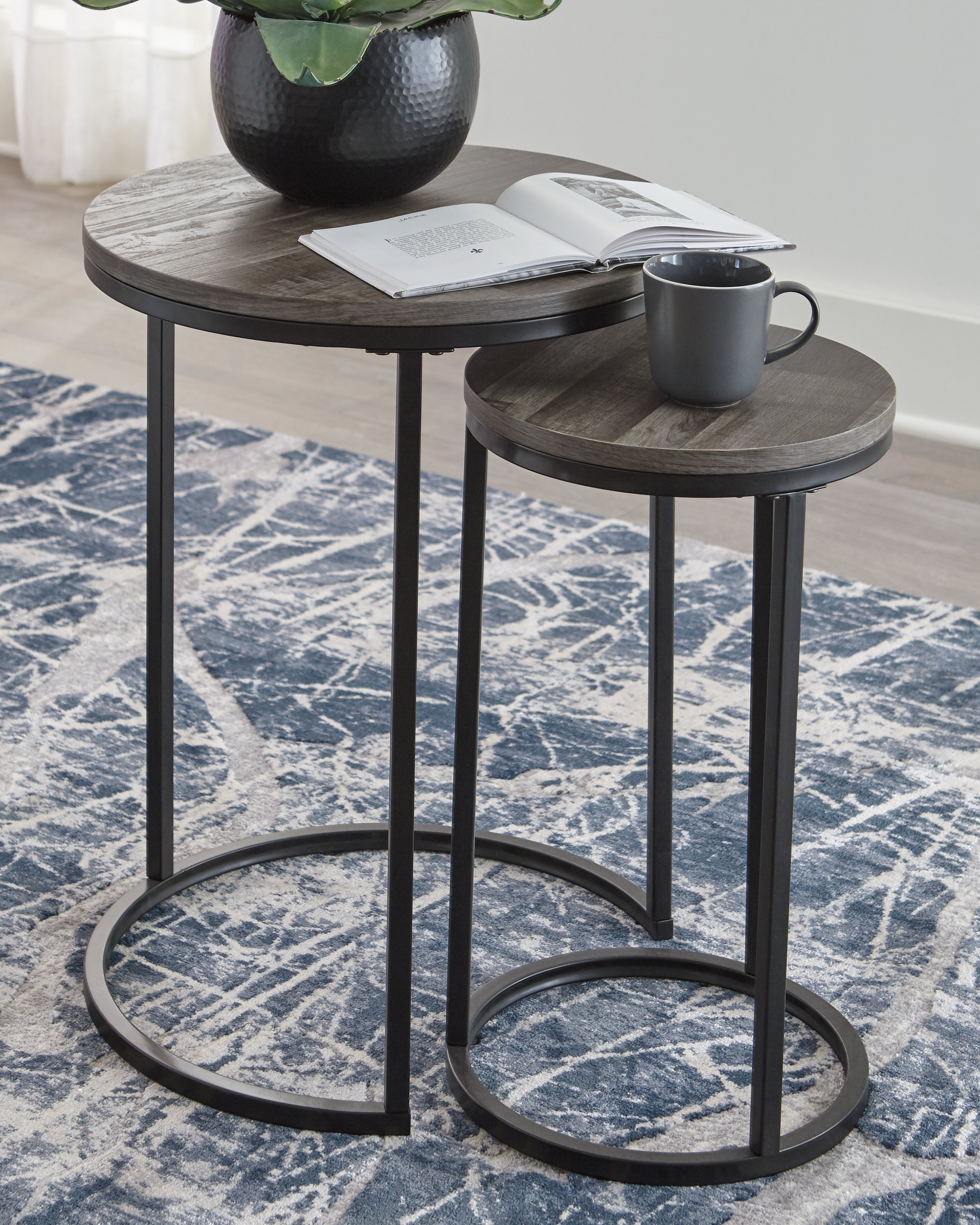 Orleans Furniture - Ashley Furniture - Briarsboro Accent Table (Set of 2) - Accent Table Set (Set of 2) / Black/Gray - A4000231