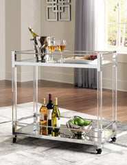 Orleans Furniture - Ashley Furniture - Chaseton Bar Cart - Bar Cart / Clear/Silver Finish - A4000501