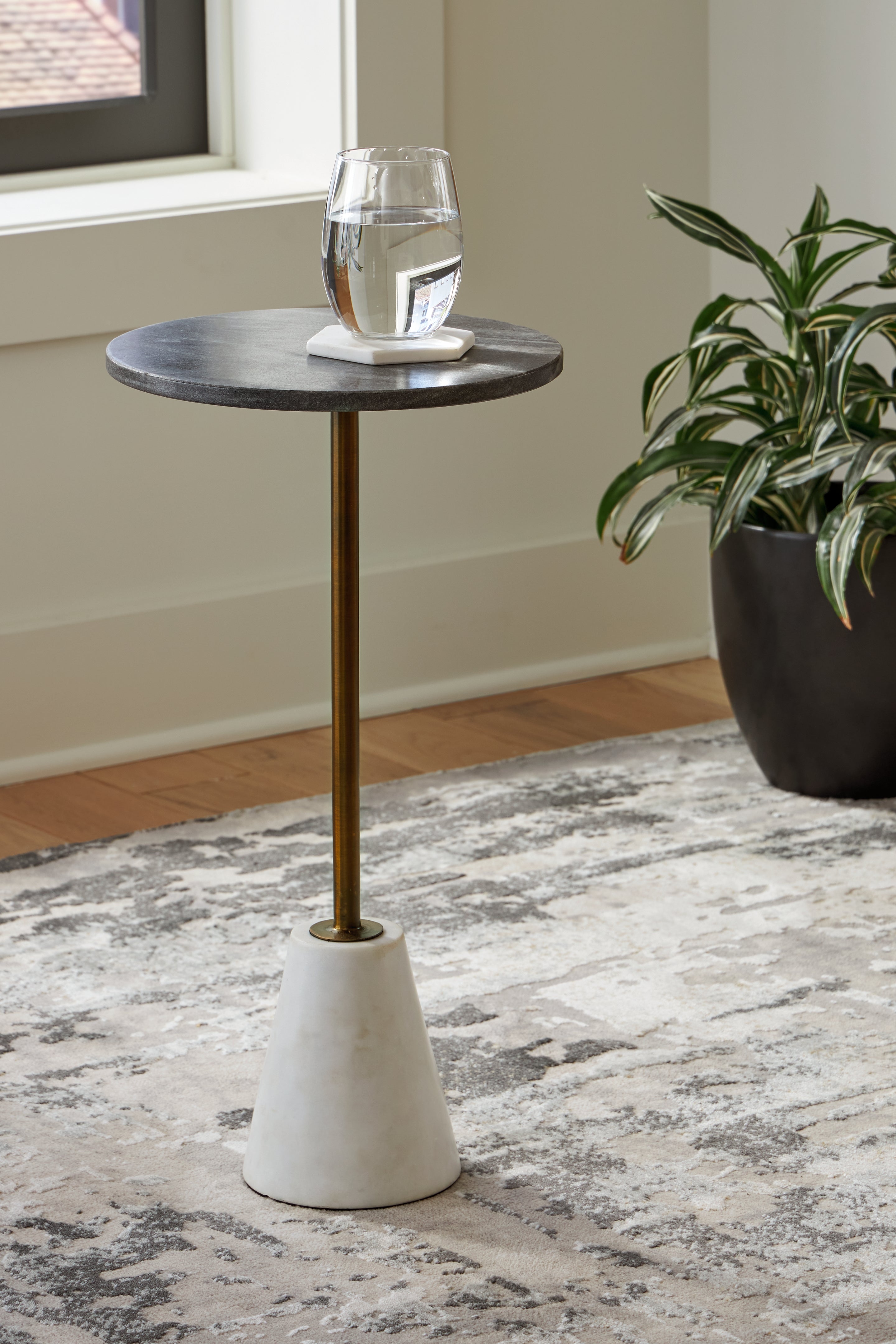 Orleans Furniture - Ashley Furniture - Caramont Accent Table - Accent Table / Black/White/Gold Finish - A4000540