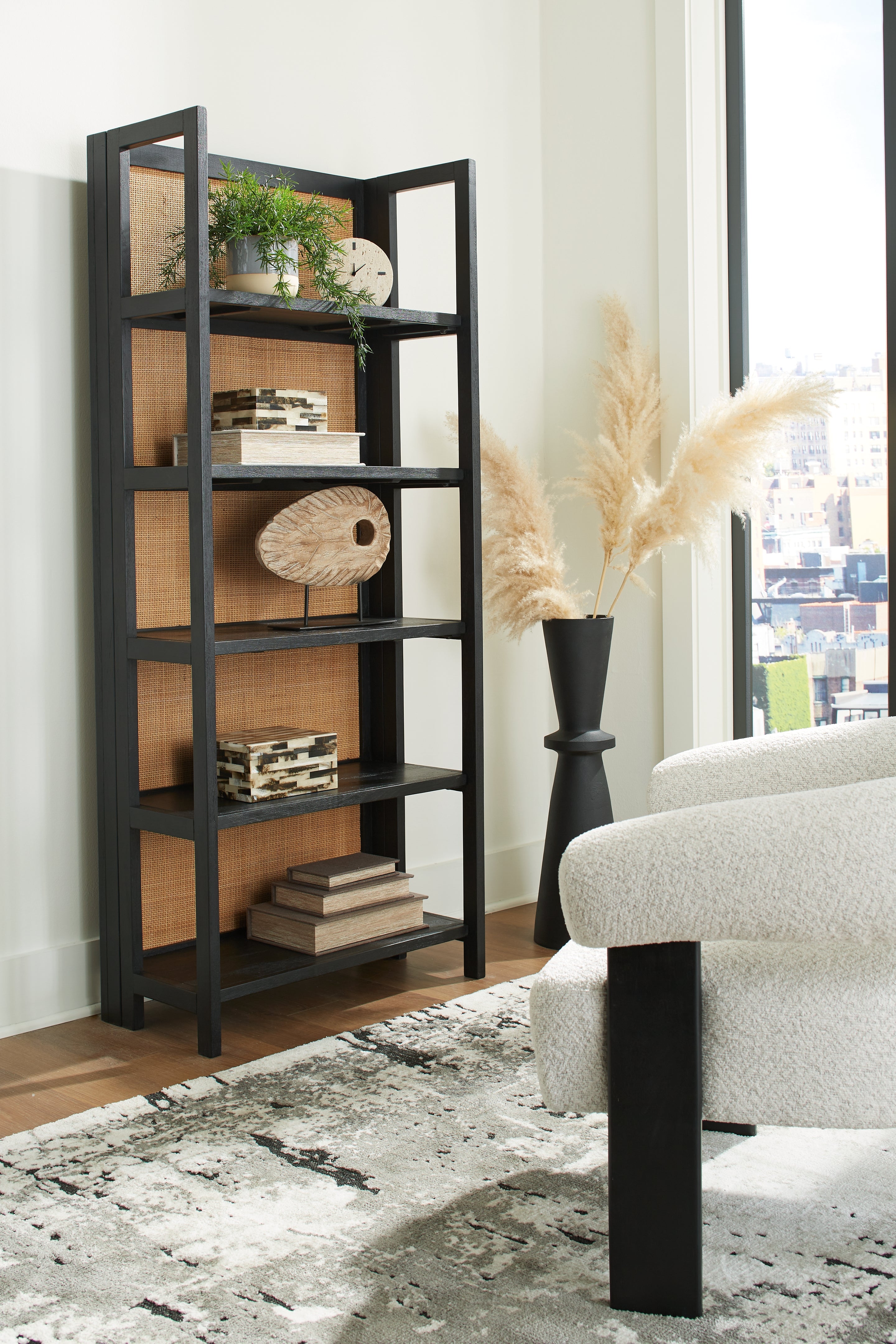 Orleans Furniture - Ashley Furniture - Abyard Bookcase - Bookcase / Black/Natural - A4000574