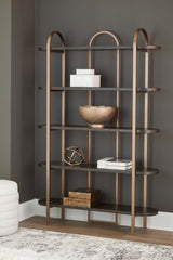 Orleans Furniture - Ashley Furniture - Brentmour Bookcase - Bookcase / Brown/Gold Finish - A4000589