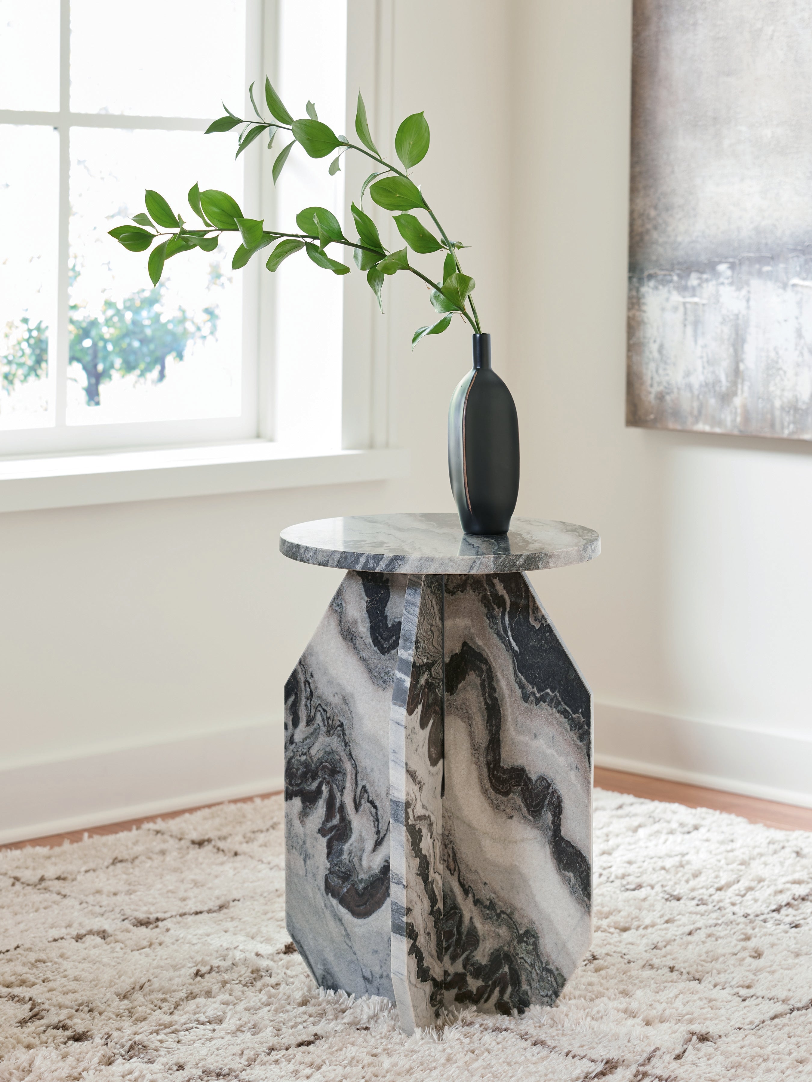 Orleans Furniture - Ashley Furniture - Wrenlane Accent Table - Accent Table / Black/White/Taupe - A4000646