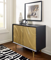 Orleans Furniture - Ashley Furniture - Tayner Accent Cabinet - Accent Cabinet / Black/Gold Finish - A4000654