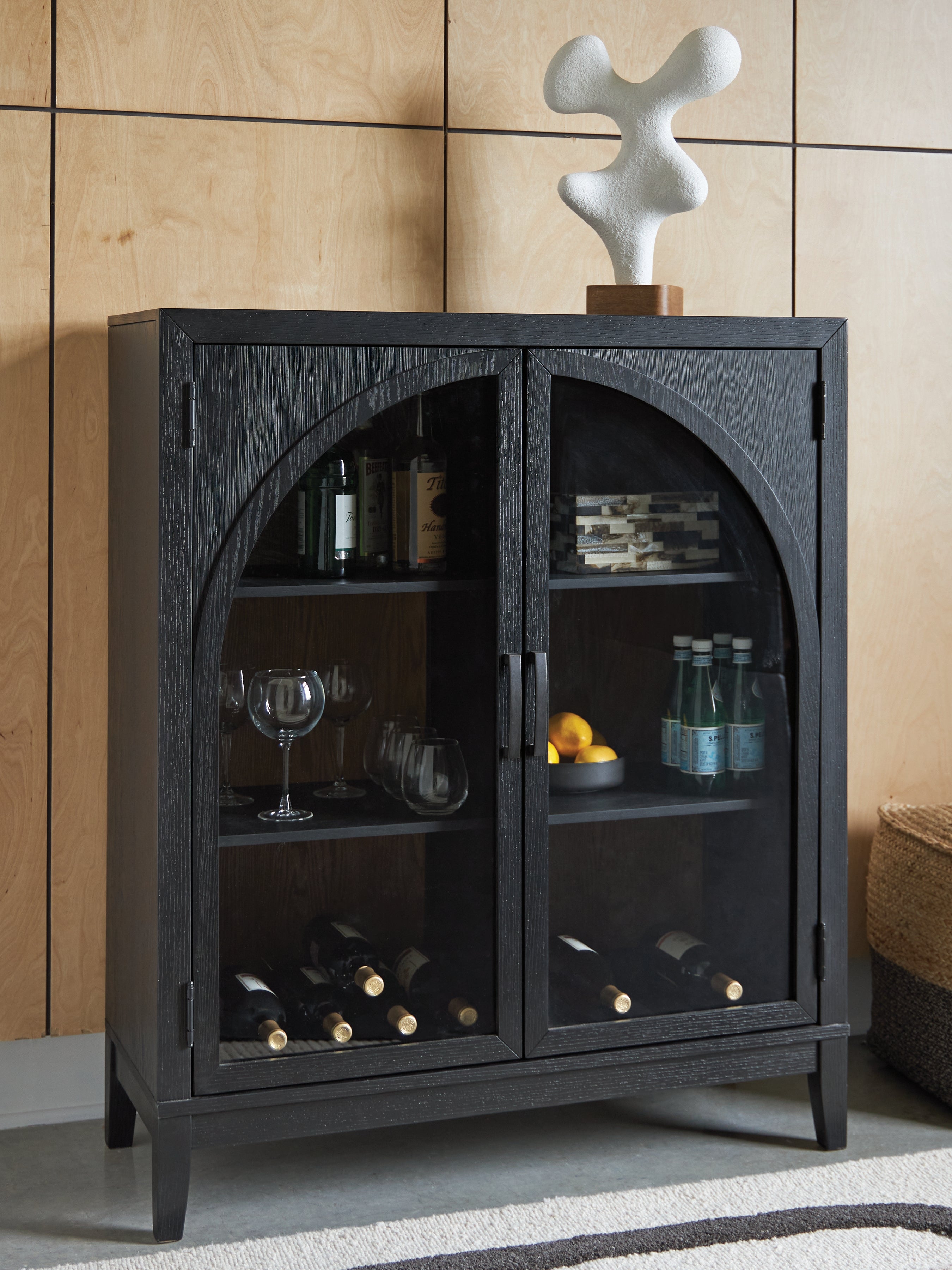 Orleans Furniture - Ashley Furniture - Armenleigh Accent Cabinet - Bar Cabinet / Black/Brown - A4000702