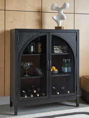Orleans Furniture - Ashley Furniture - Armenleigh Accent Cabinet - Bar Cabinet / Black/Brown - A4000702