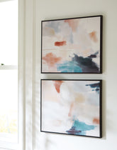 Orleans Furniture - Ashley Furniture - Caldish Wall Decor - Wall Art Set (Set of 2) / Blue/White/Pink - A8000415