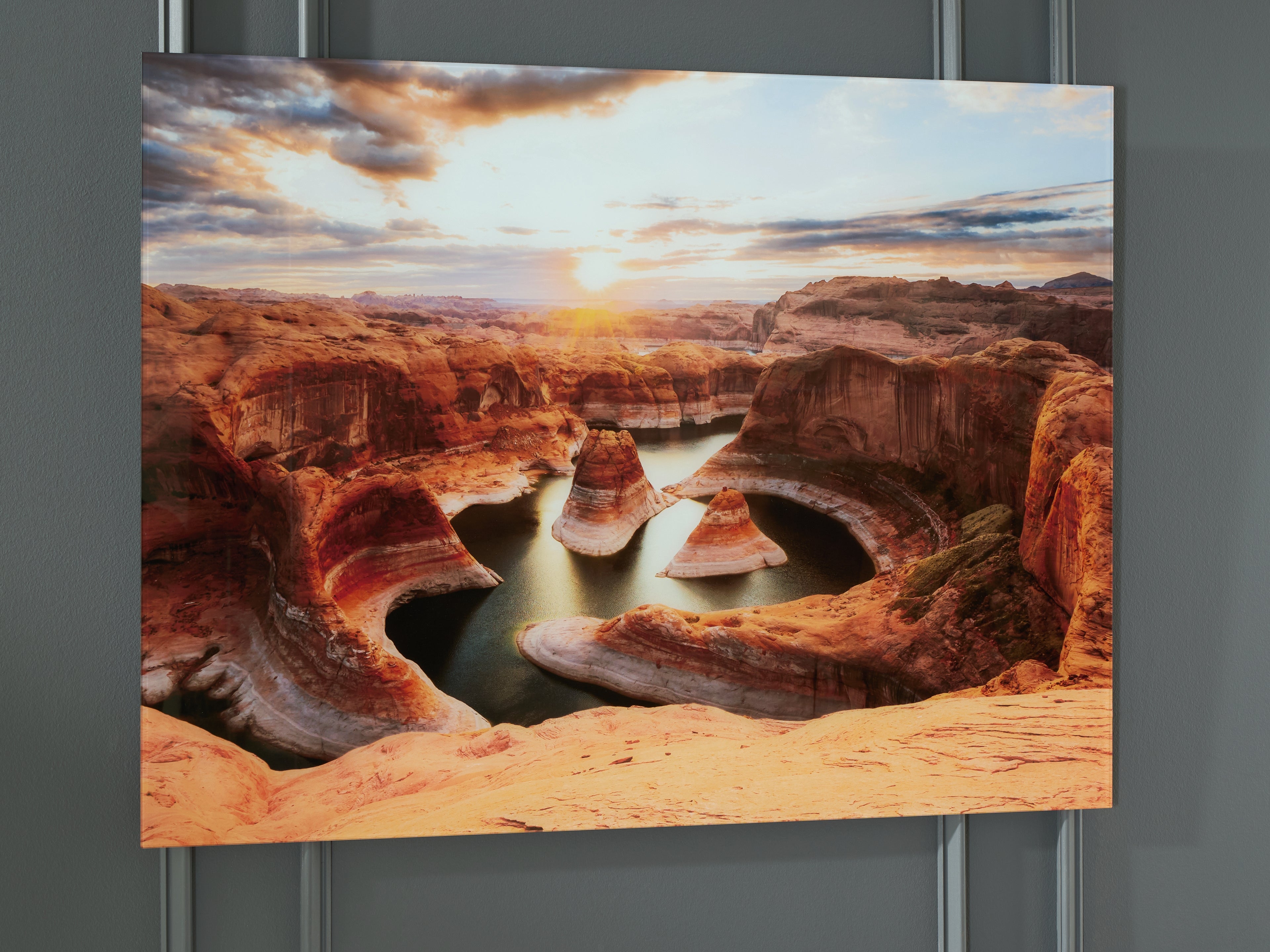 Orleans Furniture - Ashley Furniture - Deemsdon Wall Decor - Wall Art / Blue/Amber - A8000436