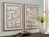 Orleans Furniture - Ashley Furniture - Waldett Wall Decor - Wall Art Set (Set of 2) / Beige/White - A8000503