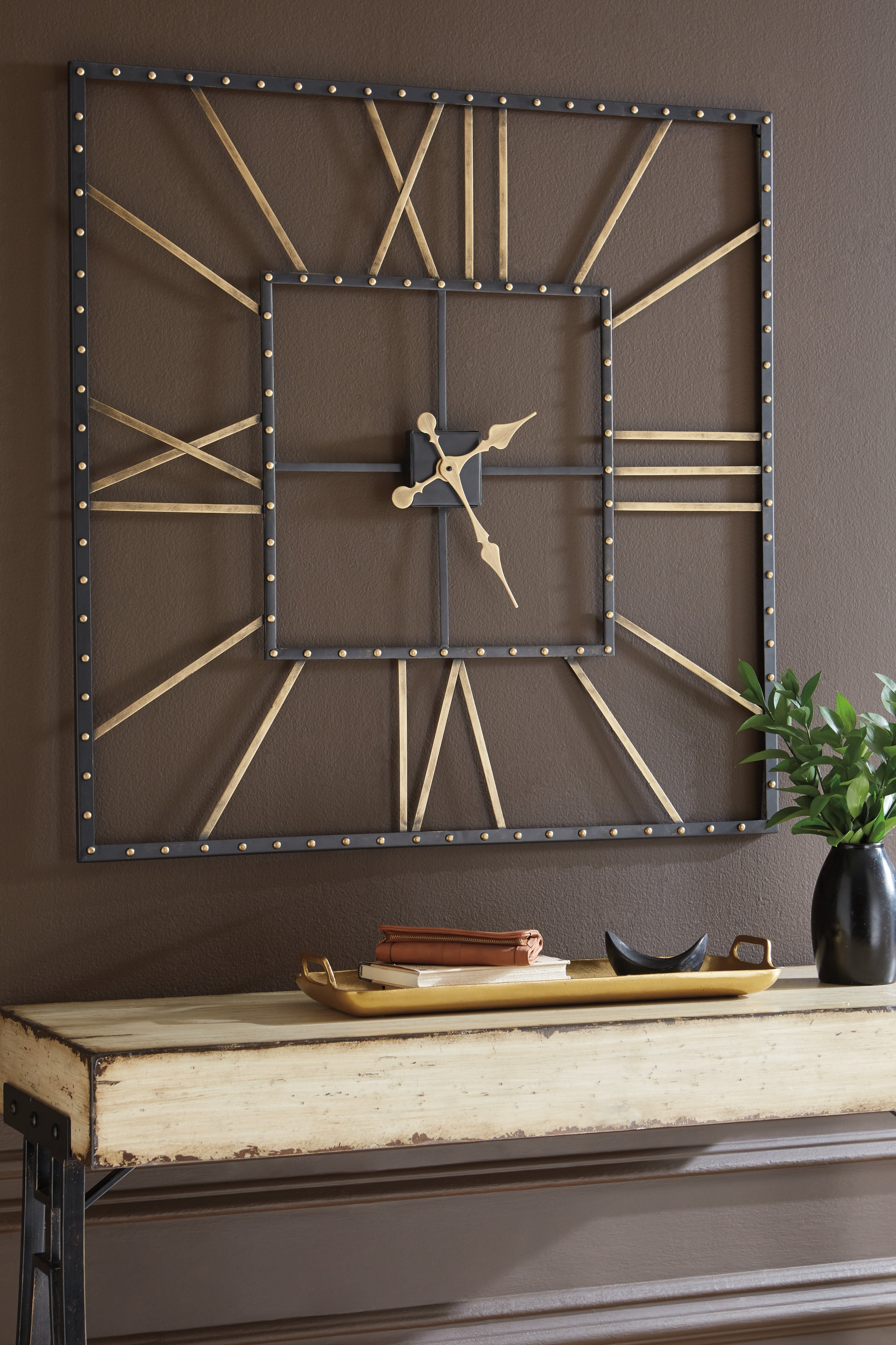 Orleans Furniture - Ashley Furniture - Thames Wall Decor - Wall Clock / Black/Gold Finish - A8010112