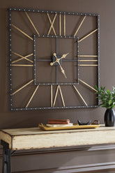 Orleans Furniture - Ashley Furniture - Thames Wall Decor - Wall Clock / Black/Gold Finish - A8010112