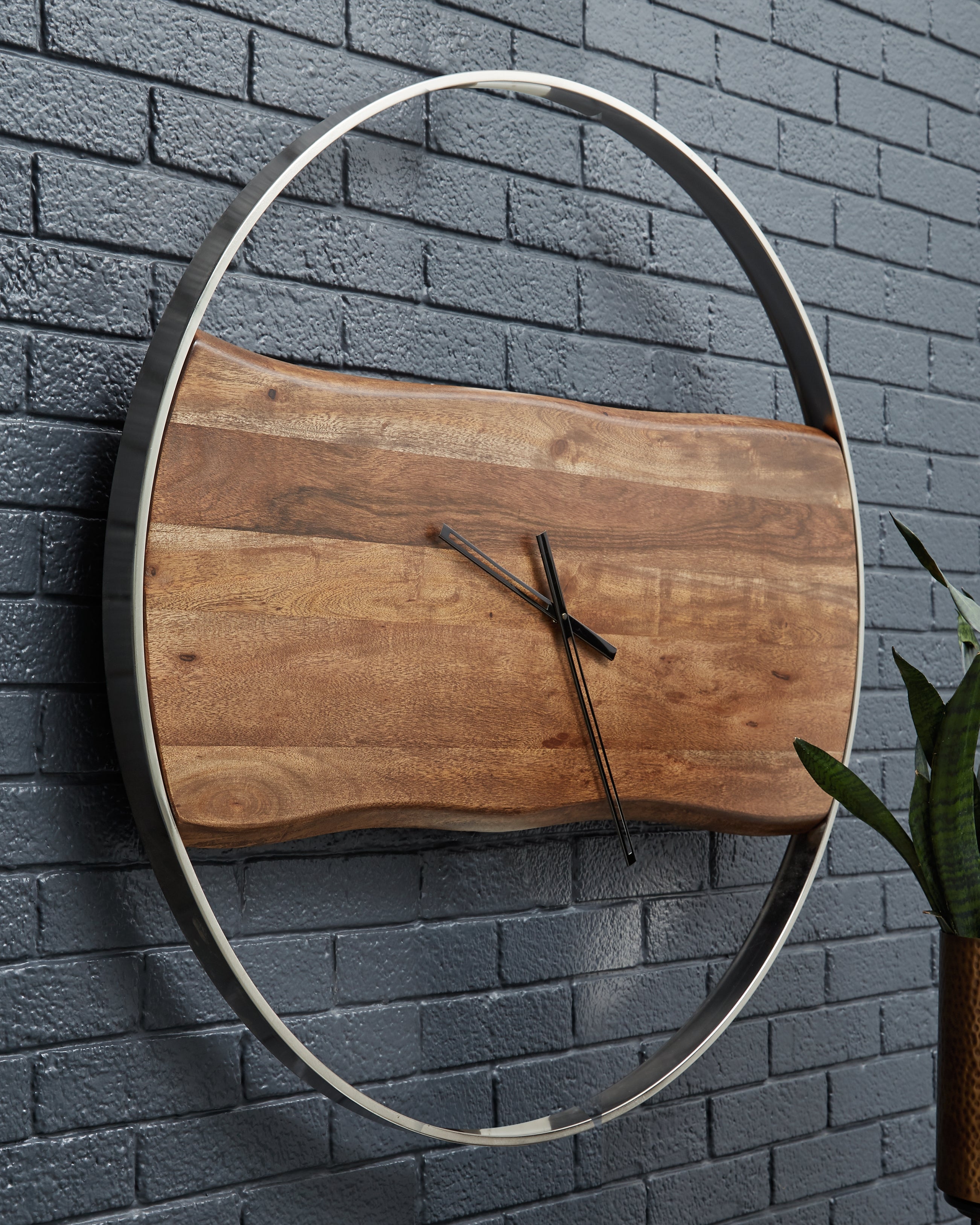 Orleans Furniture - Ashley Furniture - Panchali Wall Decor - Wall Clock / Brown/Silver Finish - A8010198