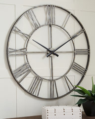 Orleans Furniture - Ashley Furniture - Paquita Wall Decor - Wall Clock / Antique Silver - A8010237