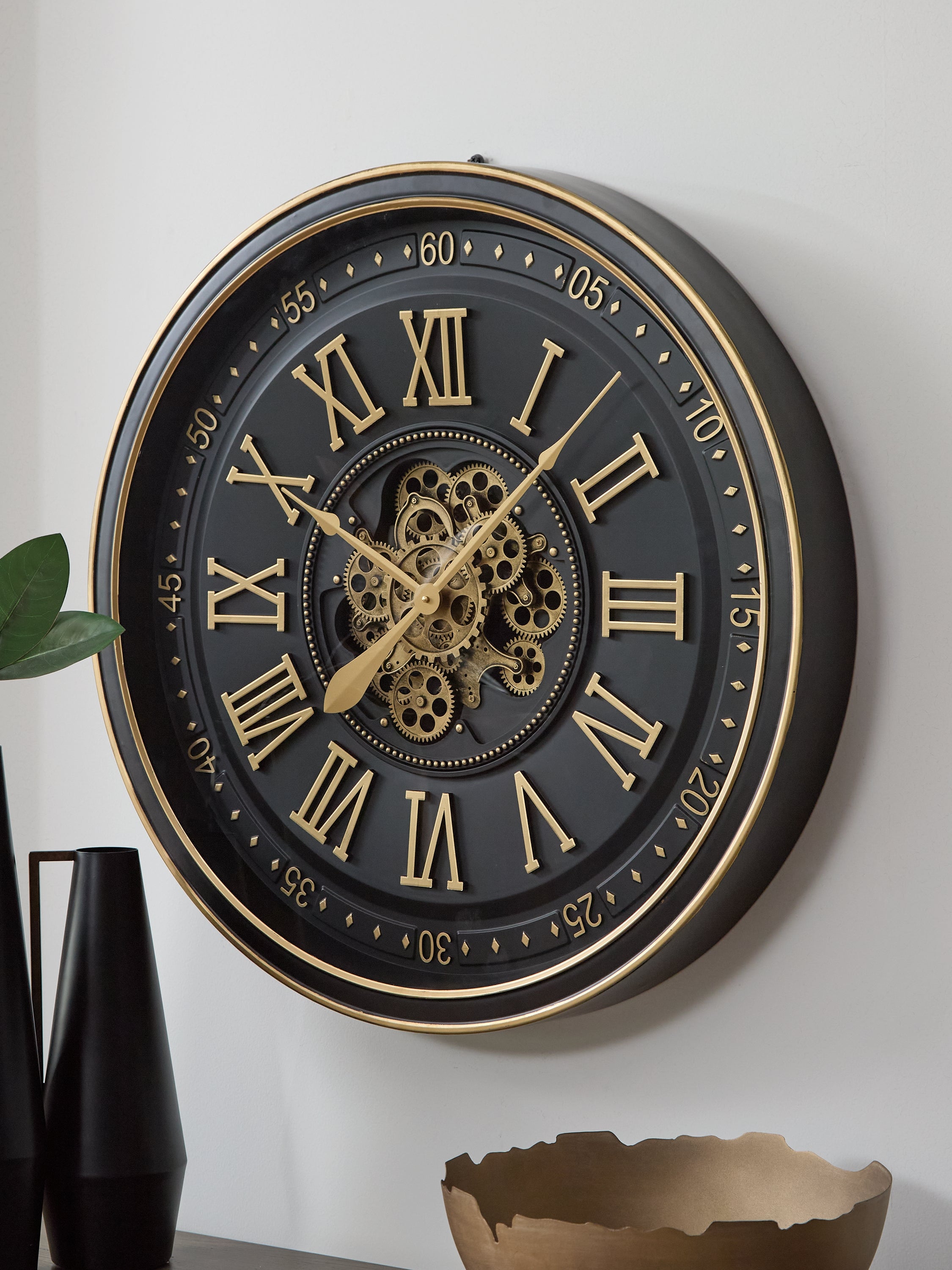 Orleans Furniture - Ashley Furniture - Dairton Wall Decor - Wall Clock / Black/Gold Finish - A8010385