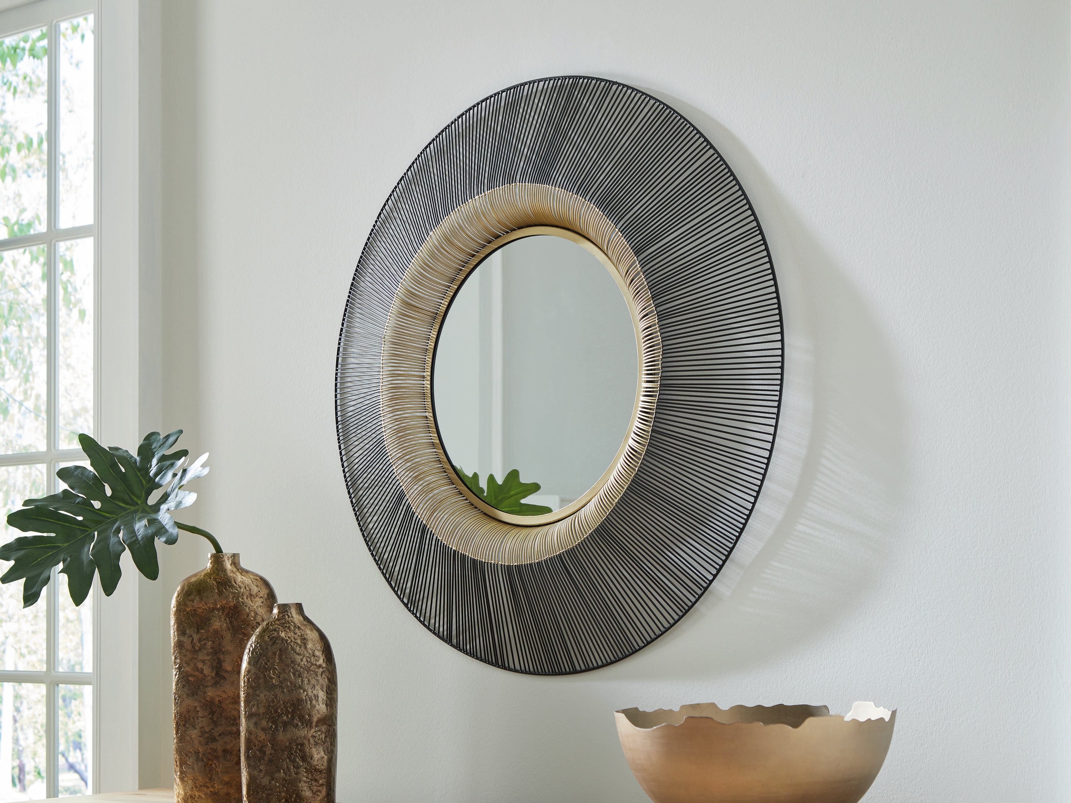 Orleans Furniture - Ashley Furniture - Dallmen Mirror - Accent Mirror / Black/Gold Finish - A8010407