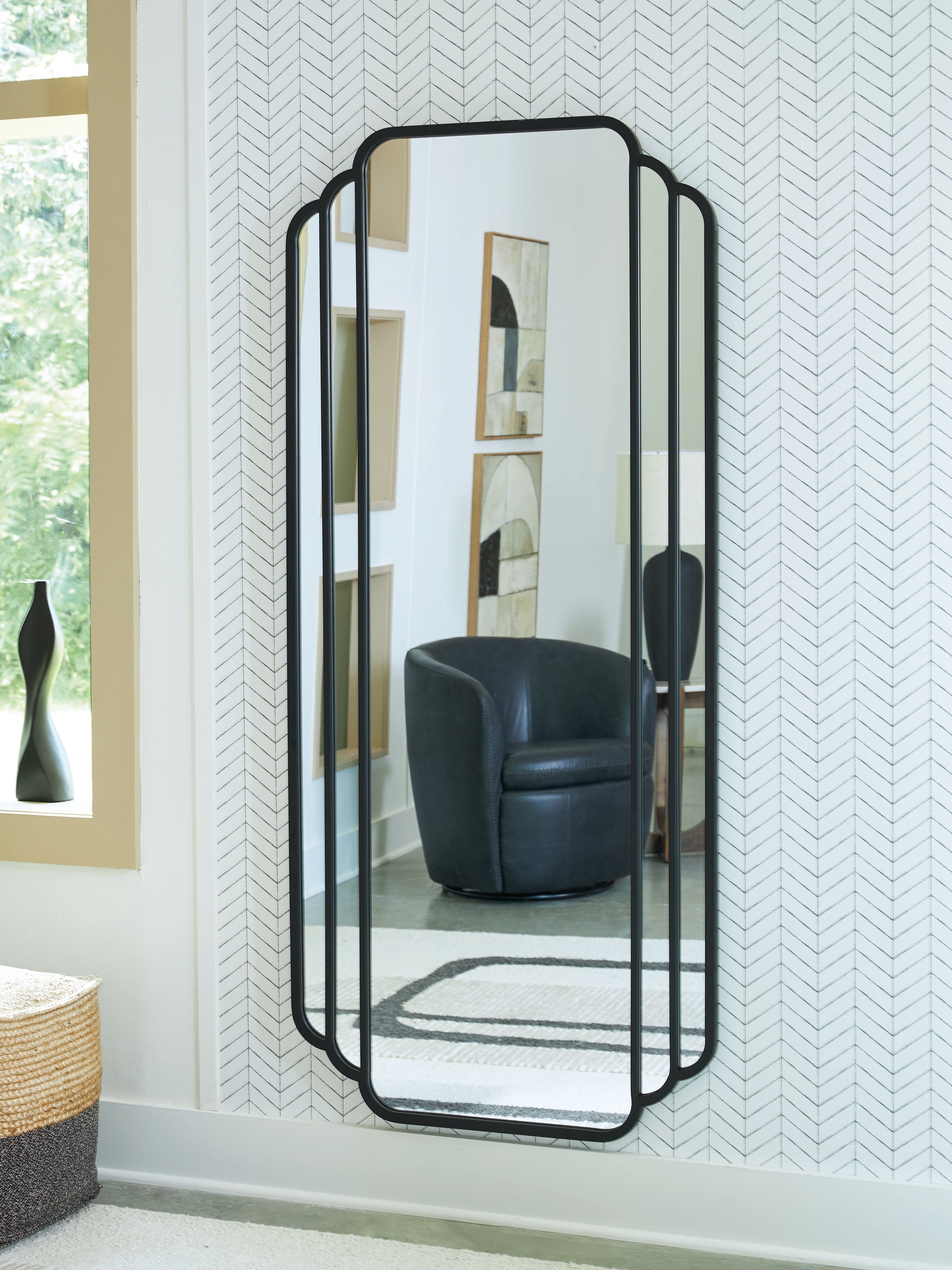 Orleans Furniture - Ashley Furniture - Antigone Mirror - Floor Mirror / Black - A8010434