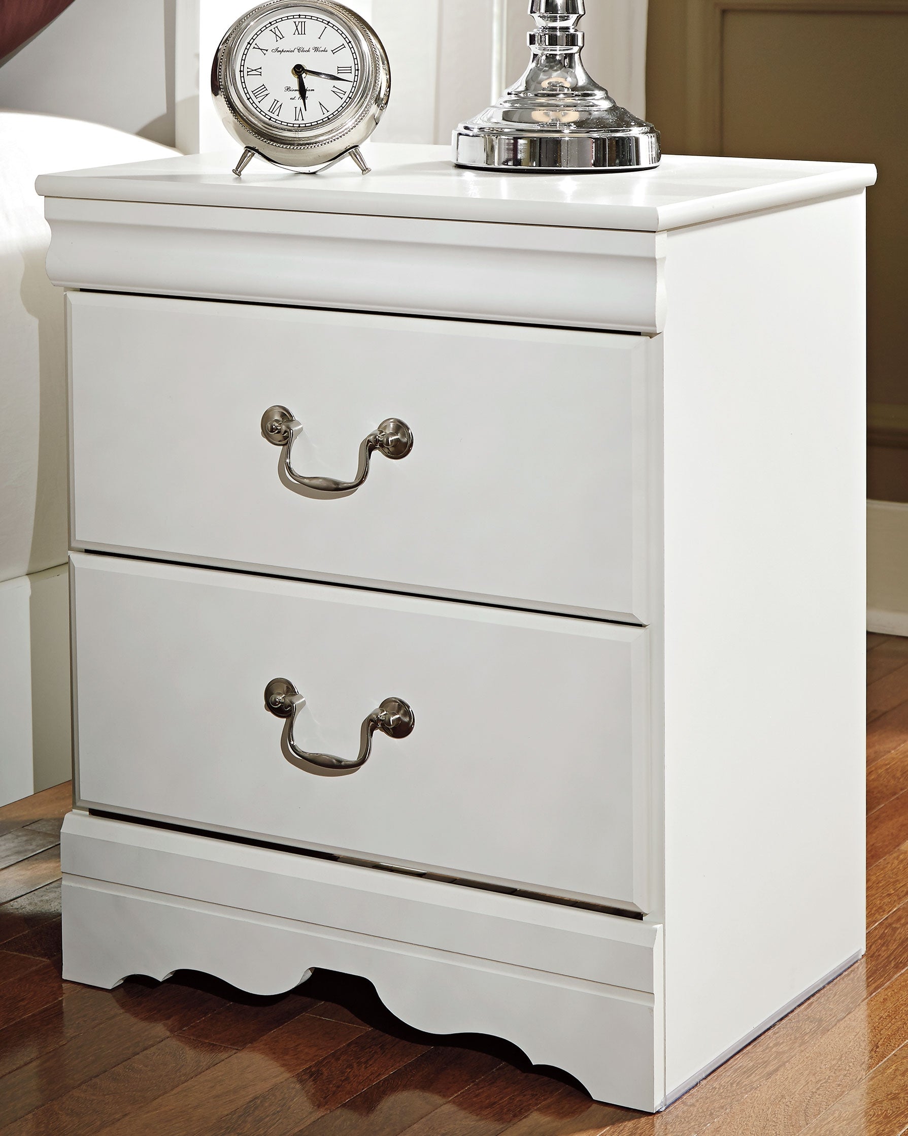 Orleans Furniture - Ashley Furniture - Anarasia Bedroom - Two Drawer Night Stand / White - B129-92