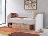 Orleans Furniture - Ashley Furniture - Arloster Bedroom - Twin Upholstered Panel Bed / Tan/White - PCB1566B2