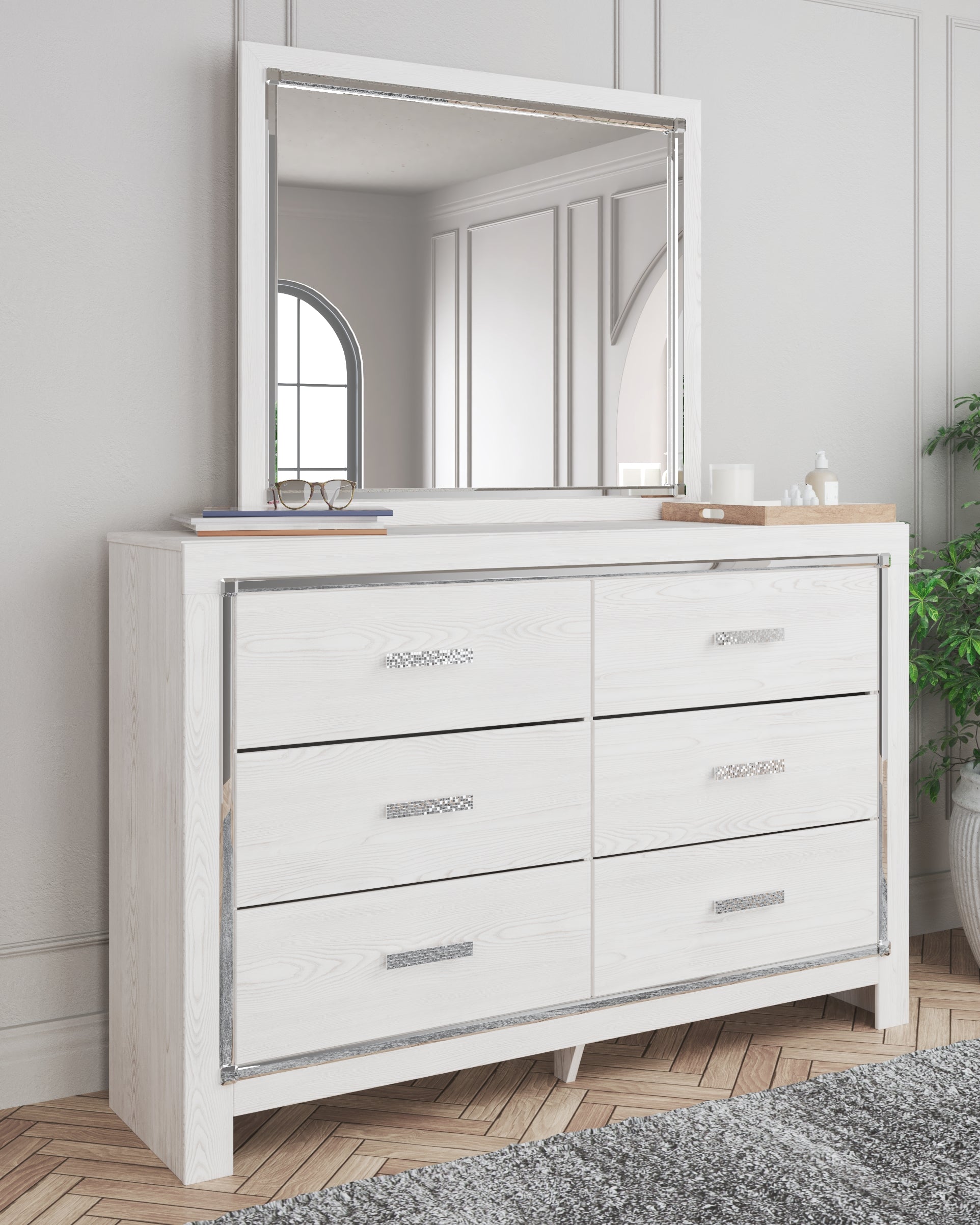 Orleans Furniture - Ashley Furniture - Altyra Bedroom - Queen Upholstered Bookcase Bed with Storage / White - B2640B19