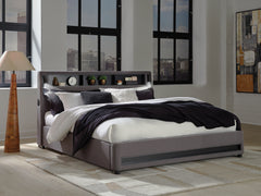 Orleans Furniture - Ashley Furniture - Verishaw Bedroom - King Upholstered Bed / Gray - PCB2721B21