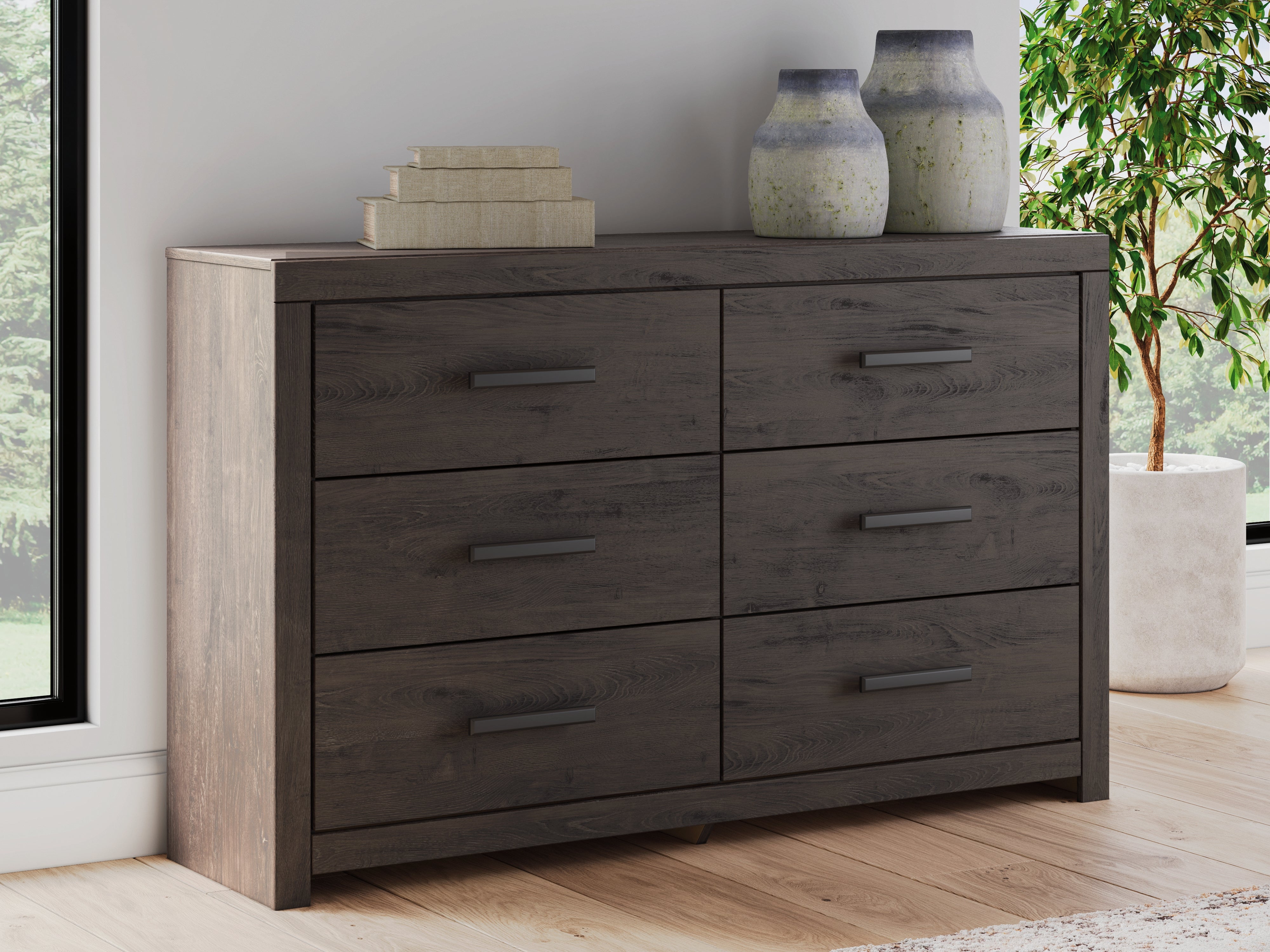Orleans Furniture - Ashley Furniture - Prendonea Bedroom - Six Drawer Dresser / Charcoal - B3789-31