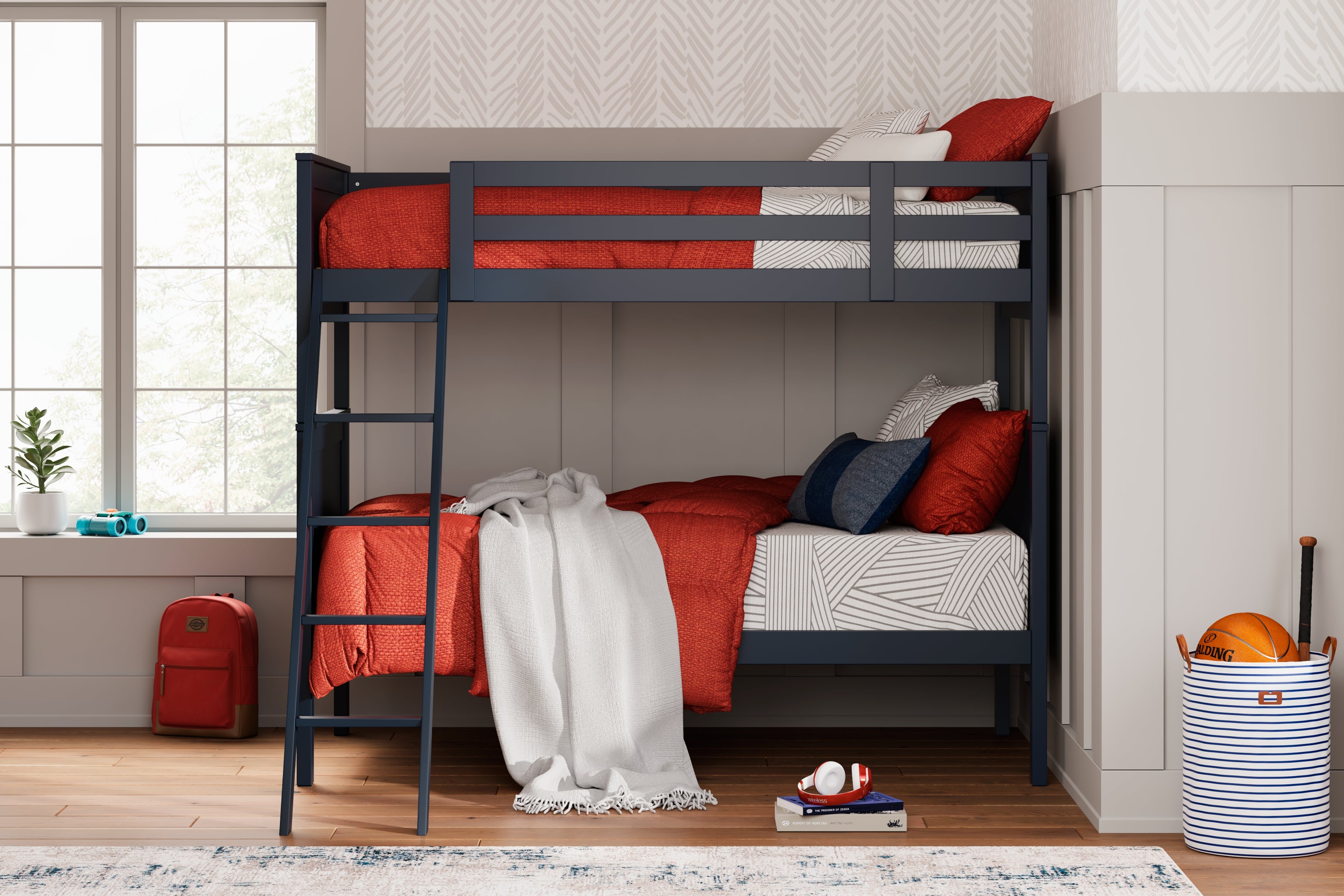 Orleans Furniture - Ashley Furniture - Nextonfort Bedroom - Twin over Twin Bunk Bed / Black - B396B7