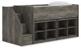 Orleans Furniture - Ashley Furniture - Frandern Twin Loft Bed with Bookcase Storage - Twin Loft Bed with Bookcase Storage / Warm Gray - B4480B25