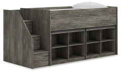 Orleans Furniture - Ashley Furniture - Frandern Twin Loft Bed with Bookcase Storage - Twin Loft Bed with Bookcase Storage / Warm Gray - B4480B25
