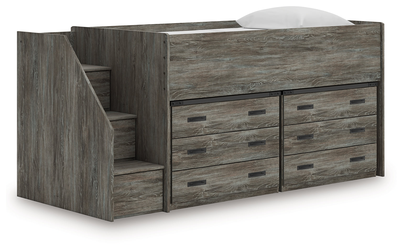 Orleans Furniture - Ashley Furniture - Frandern Twin Loft Bed with Drawer Storage - Twin Loft Bed with Drawer Storage / Warm Gray - B4480B26