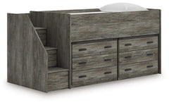 Orleans Furniture - Ashley Furniture - Frandern Twin Loft Bed with Drawer Storage - Twin Loft Bed with Drawer Storage / Warm Gray - B4480B26