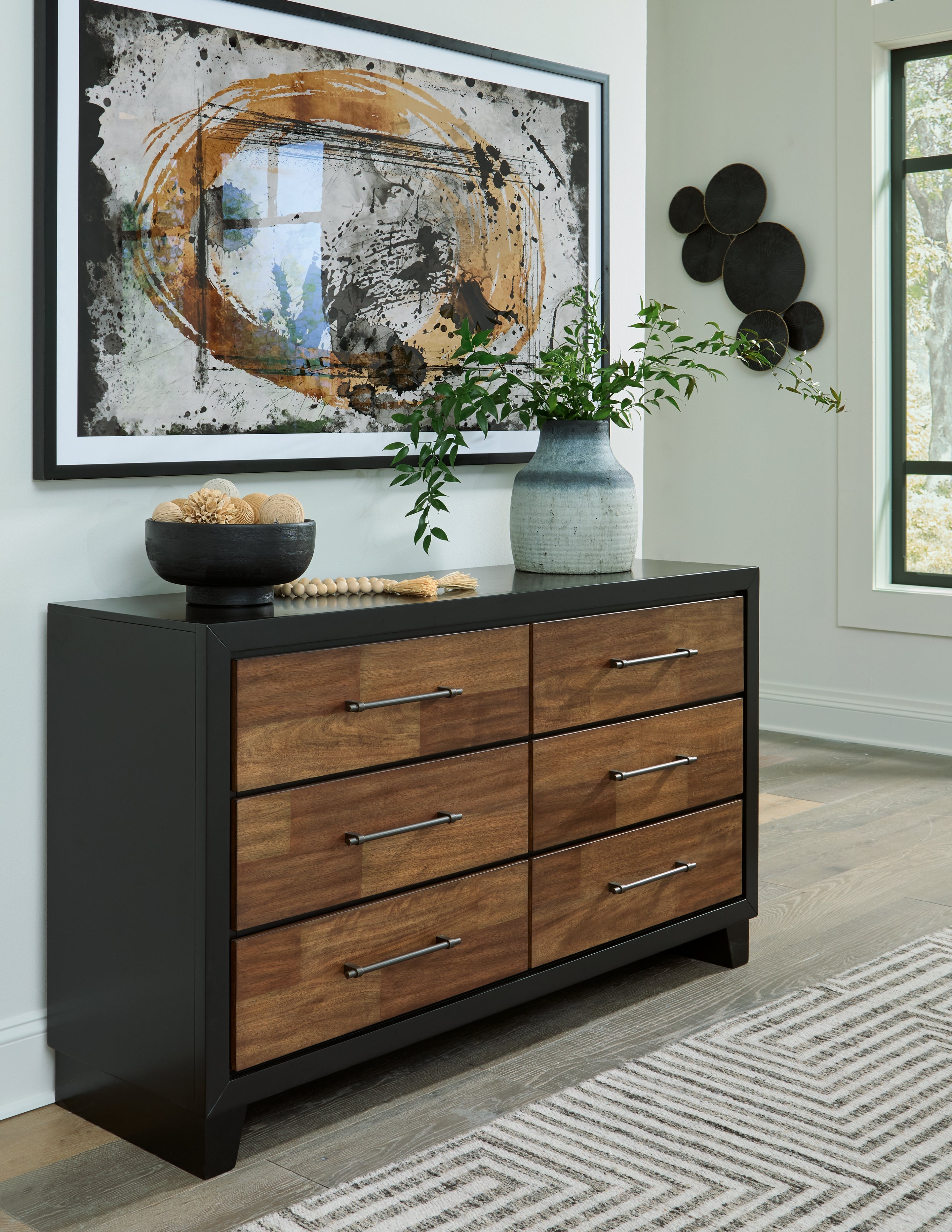 Orleans Furniture - Ashley Furniture - Kraeburn Bedroom - Dresser and Mirror / Brown/Black - B496B1