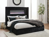 Orleans Furniture - Ashley Furniture - Tayleena Bedroom - King Upholstered Bed with Fireplace and Wireless Audio - PCB620B2