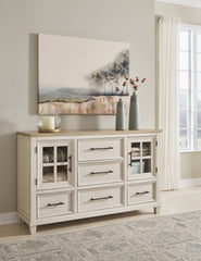 Orleans Furniture - Ashley Furniture - Shaybrock Bedroom - Dresser and Mirror / Antique White/Brown - B683B1