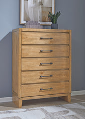 Orleans Furniture - Ashley Furniture - Sherbana Bedroom - Five Drawer Chest / Light Brown - B833-46